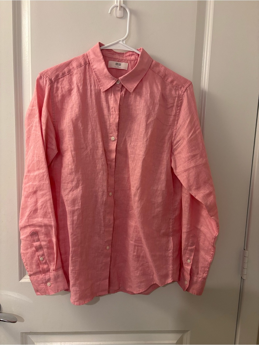 Uniqlo Pink Linen Button-Down Shirt